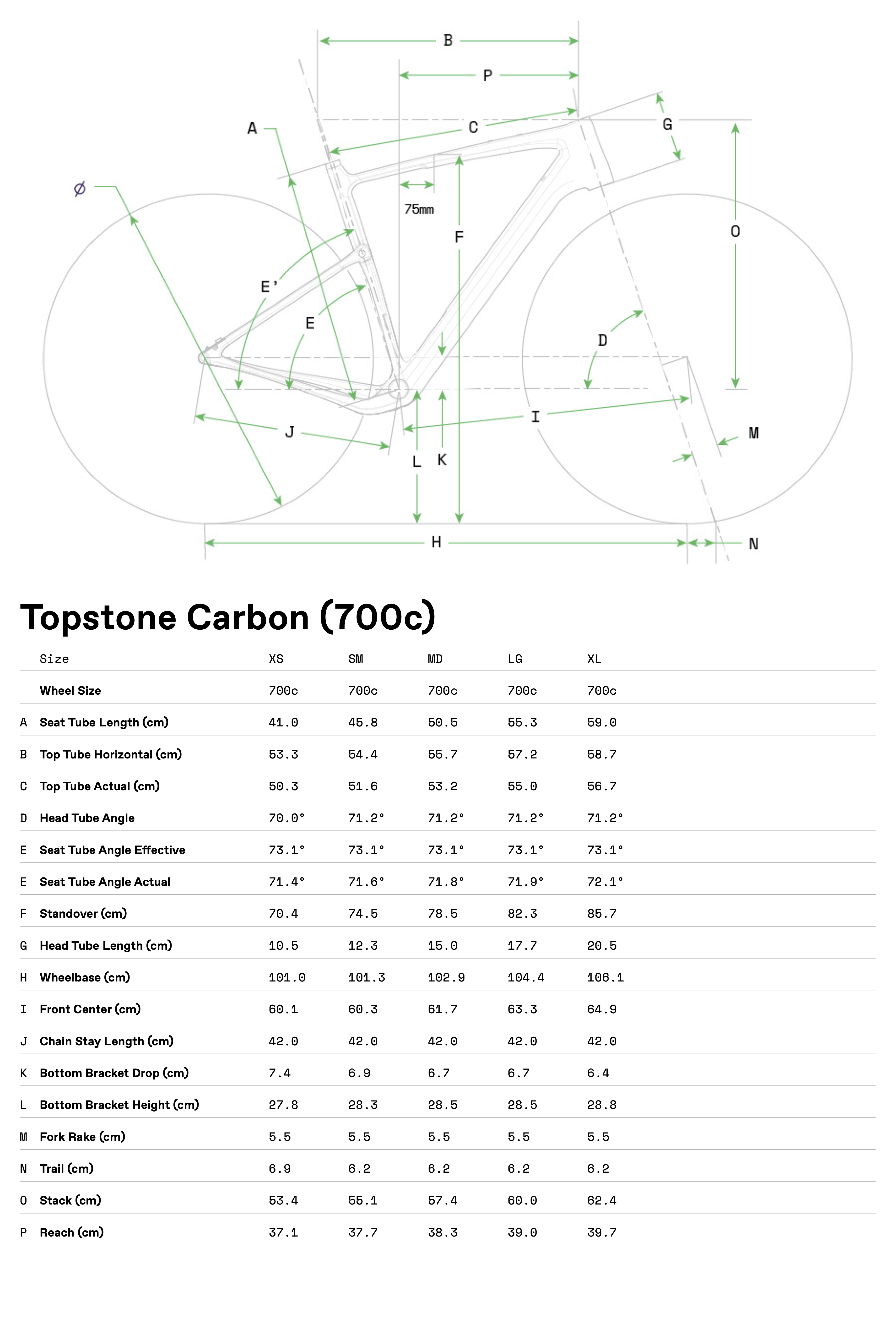 Geometrie CANNONDALE Topstone Carbon 3 (Butter)