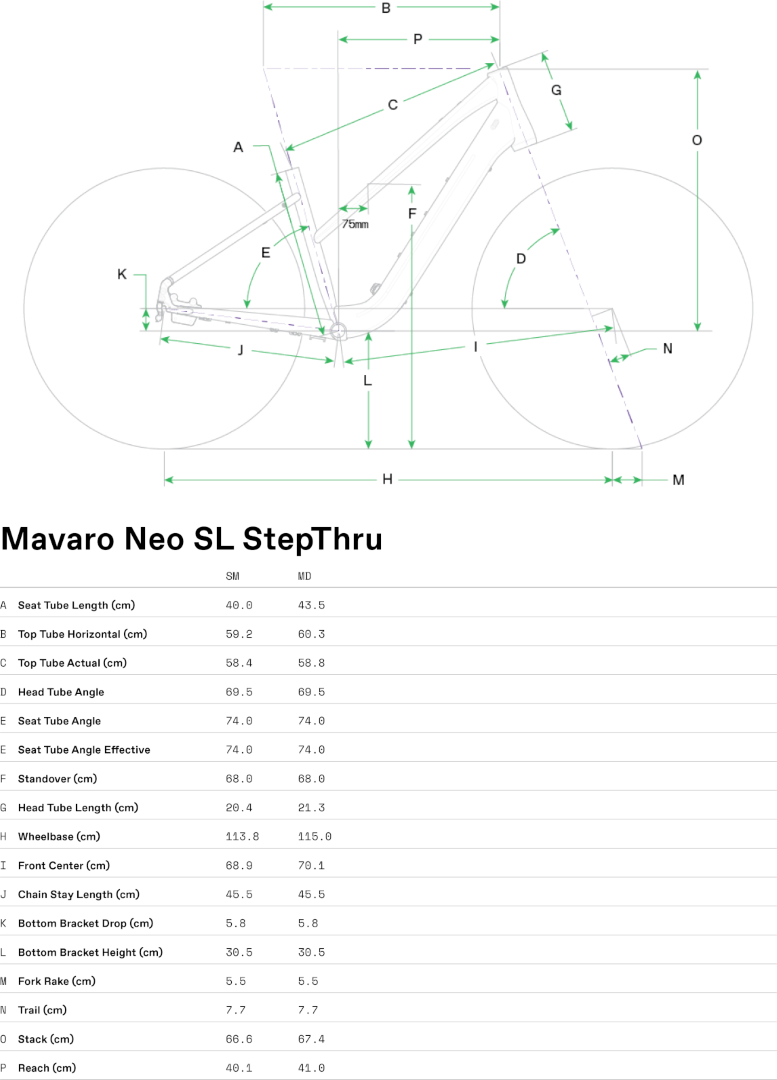 Geometrie Mavaro Neo SL 1 StepThru