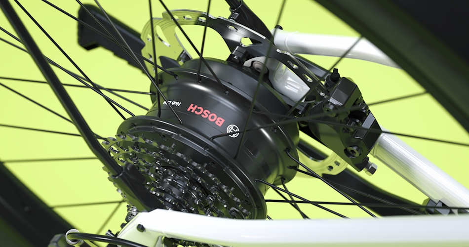 Motor Bosch v zadním náboji a 360Wh baterie